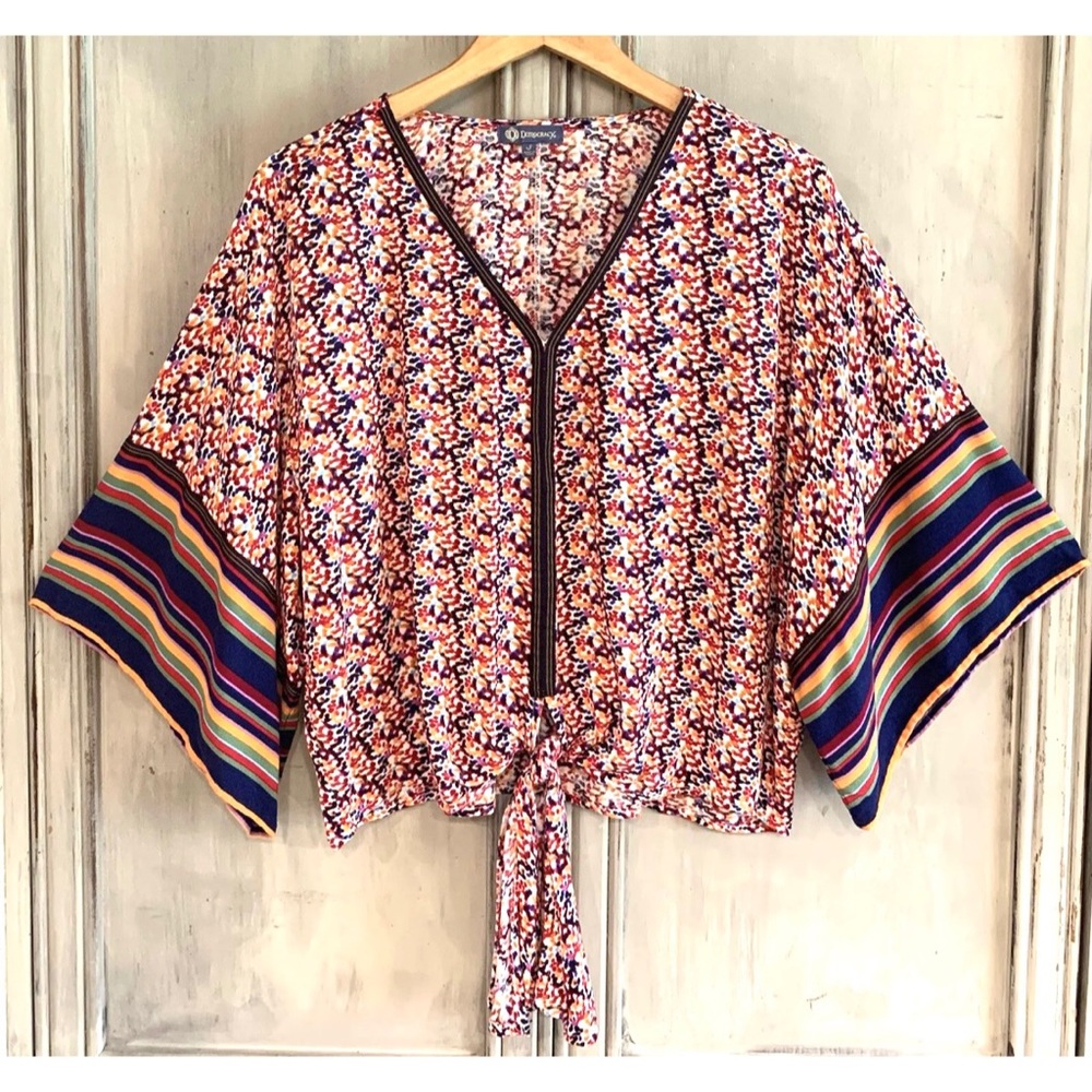 Democracy Fiesta Kimono Sleeve Top Sz S